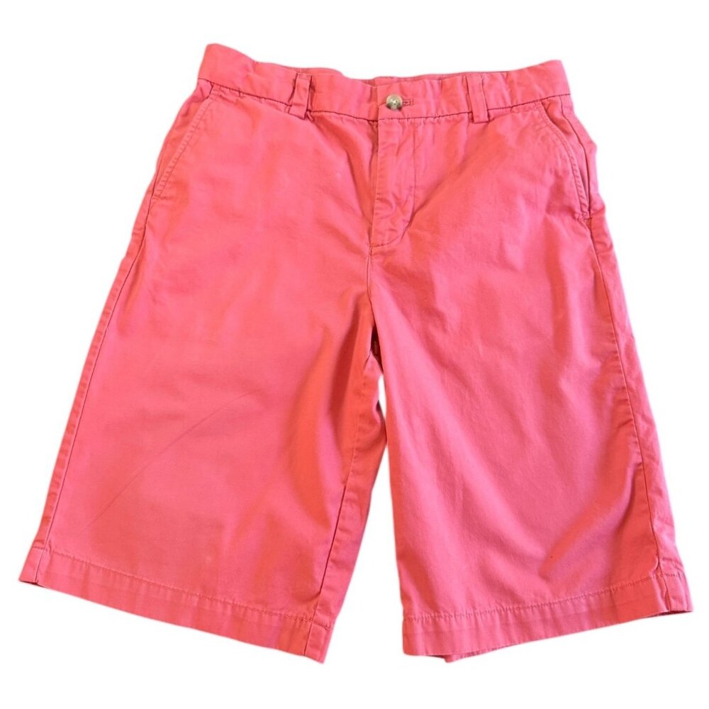 Vineyard Vines Boys Coral Pink Chino Shorts Size 16 Adjustable Waist‎ Preppy